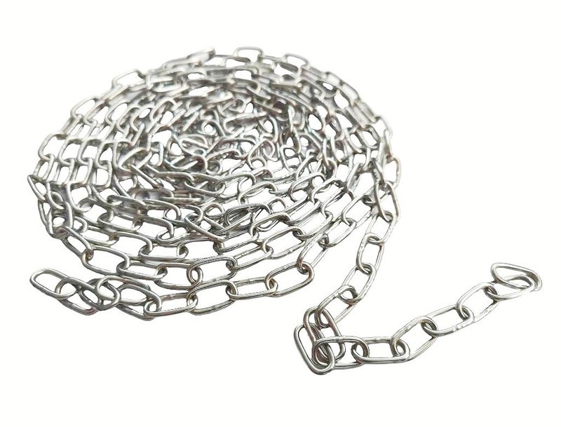 MTDELE 304 Stainless Steel Chain - Length 9.8Ft (3m) Thickness0.08“ (2mm) Metal Small Duty Chain Compatible with for Home Outdoor Camping Hanging Pet Chain - Image 5